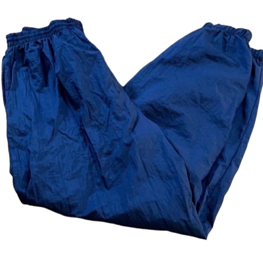 80s B.i. Gear Blue Shell Track Pants Lined - Picture 2 of 8